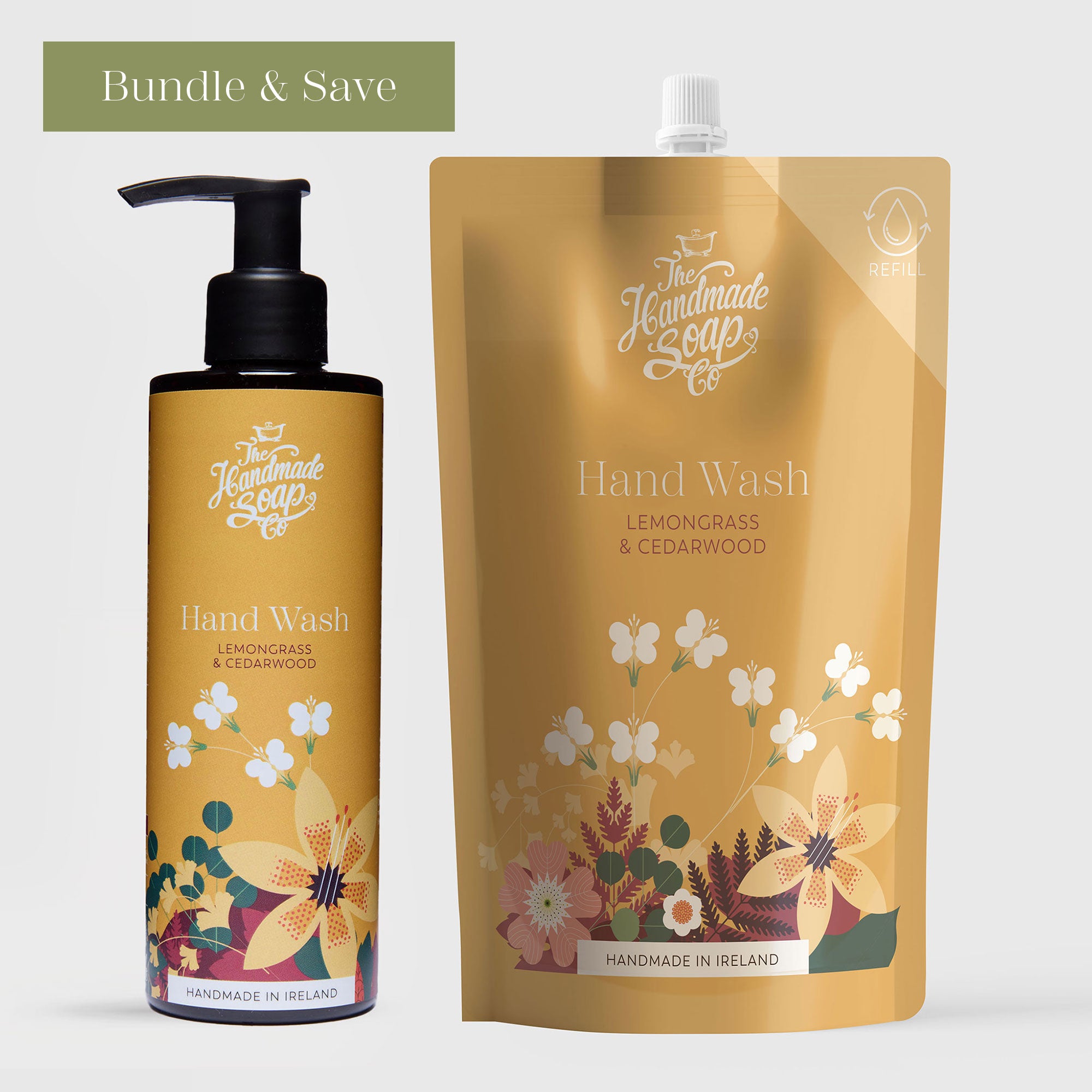 Hand Wash & Refill Bundle - Lemongrass & Cedarwood | 250ml + 500ml