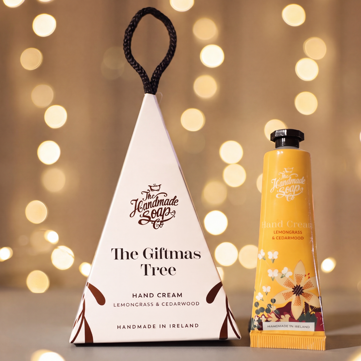 The Giftmas Tree Lemongrass & Cedarwood Hand Cream 30ml Christmas gift set by The Handmade Soap Company.