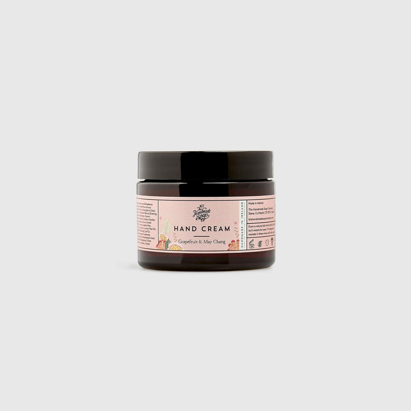 Handmade, Luxury, Natural, Vegan and Cruelty Free Hand Cream. Scented with essential oils from Grapefruit & May Chang. In a Glass Jar and Gift Box.